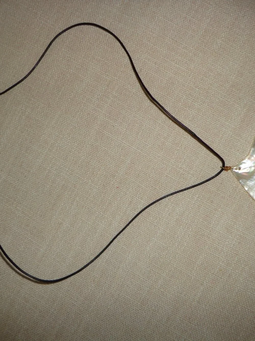 NEWHand Crafted / Hand Polished Mother of Pearl Necklace Leather Cord Adjustable - Picture 10 of 14